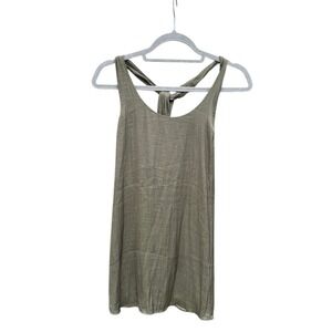 Trouve silky racer t-back mini dress in olive green,‎ sz  XS